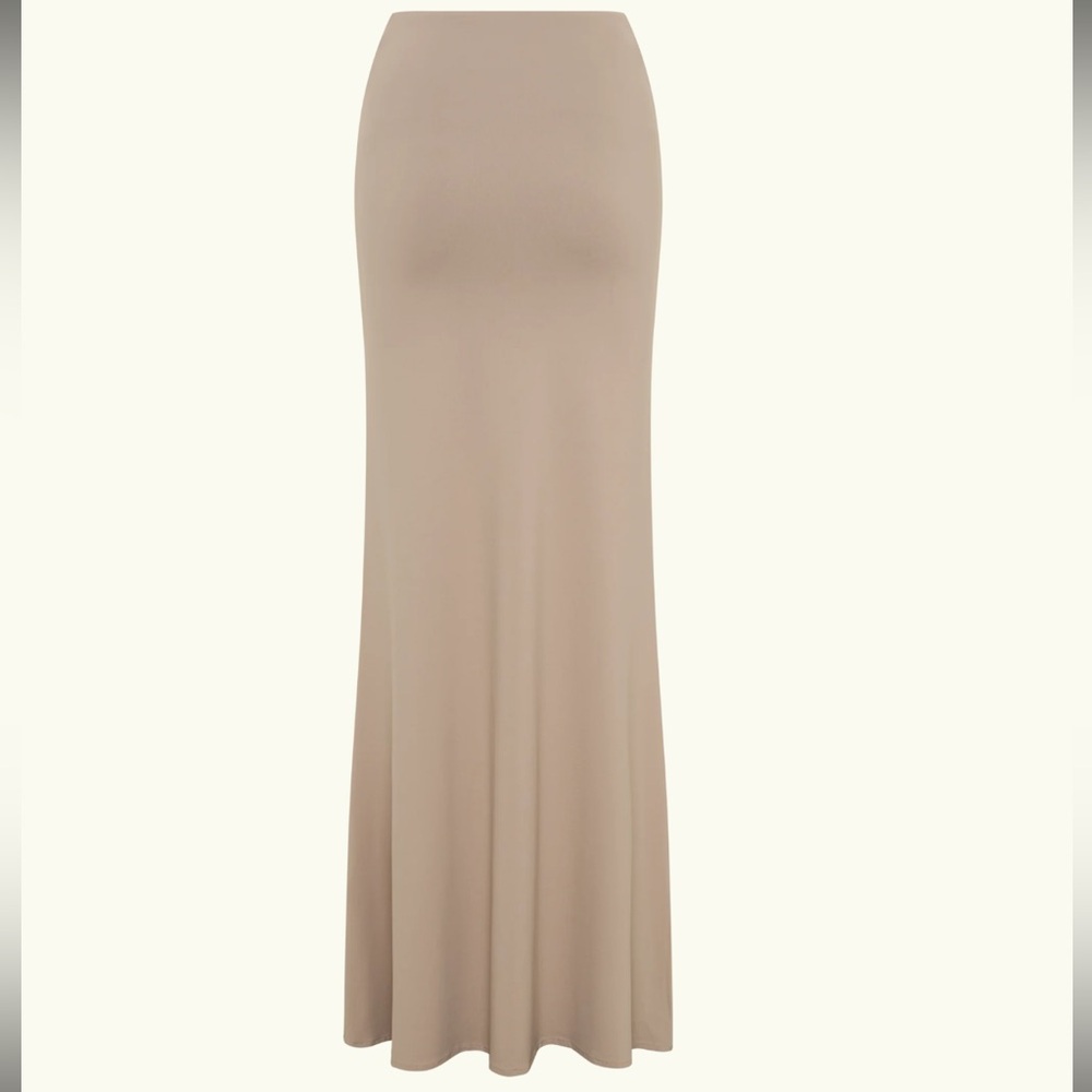 (SOLD) Meshki ~ Jules ~ Recycled Nylon And Mesh Maxi Skirt - Taupe - Picture 7 of 10